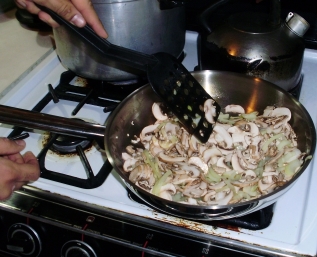 Add the mushrooms...